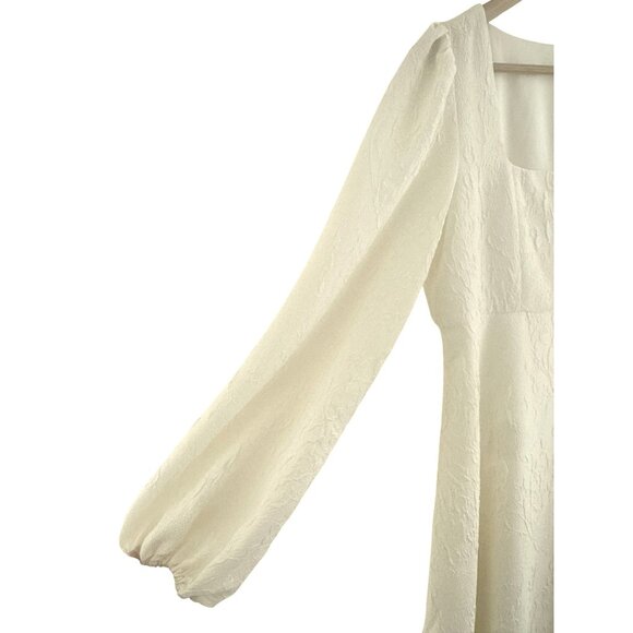 Anthropologie Sachin & Babi Rhinebeck Ivory Textured Balloon Sleeve Dress Size 6 - Picture 4 of 10